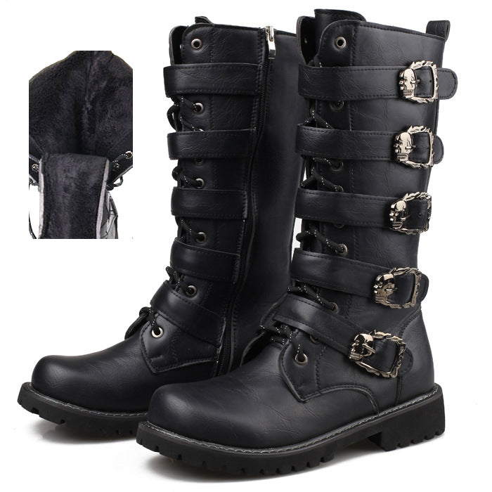 Men's Size Korean Style Trendy Fleece-lined Warm Boots