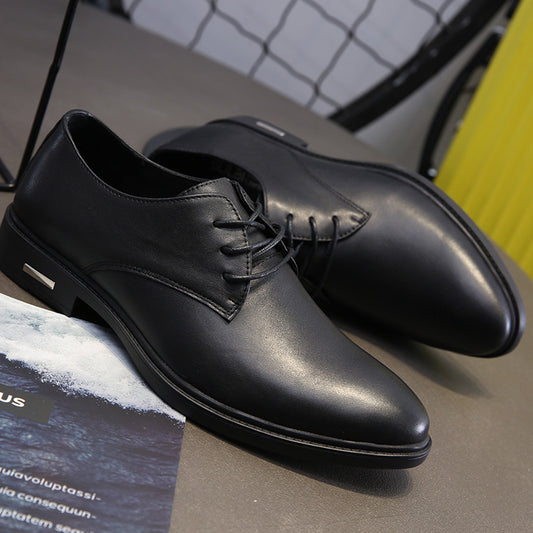 Men's Business Formal Fashion Trend Round Head Leather Shoes