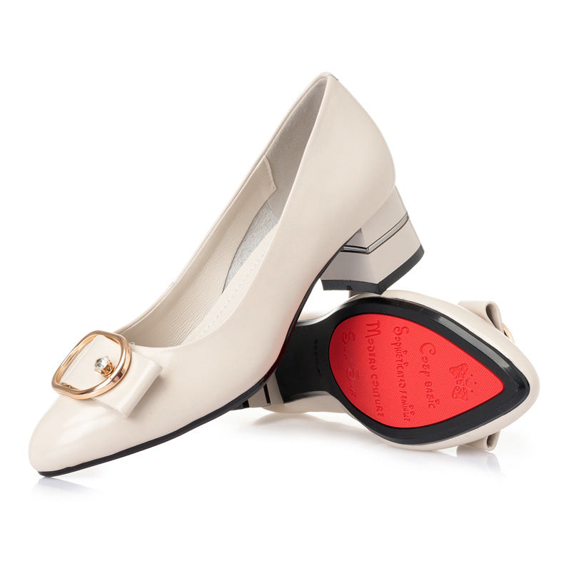 Women's Spring Versatile Single-layer High Black Low-cut Women's Shoes