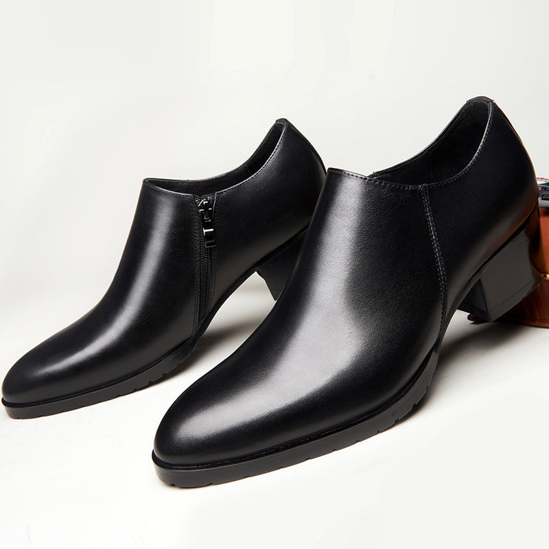Men's Genuine Formal Top Layer Cowhide Elevator Leather Shoes
