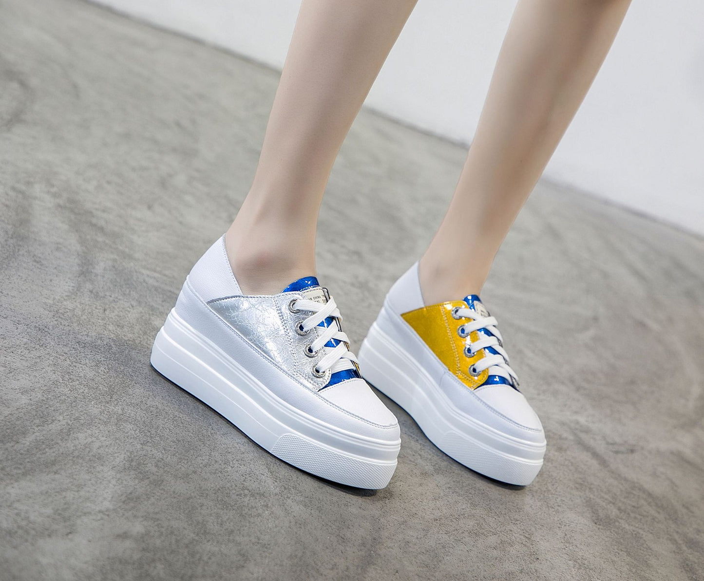Women's Height Increasing Korean Style Genuine Small Casual Shoes