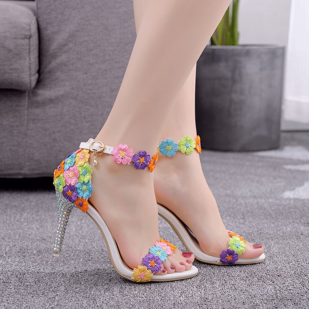 Women's Bridesmaid Wedding Buckle National Style Lace Sandals