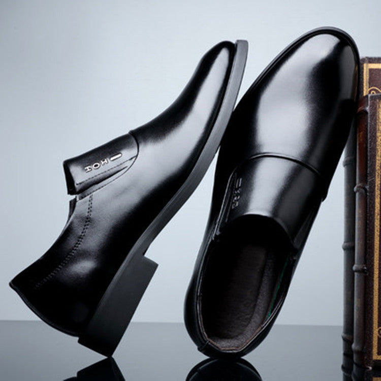 Men's Formal British Korean Suit Black Pointed Leather Shoes