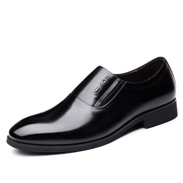 Men's Formal British Korean Suit Black Pointed Leather Shoes