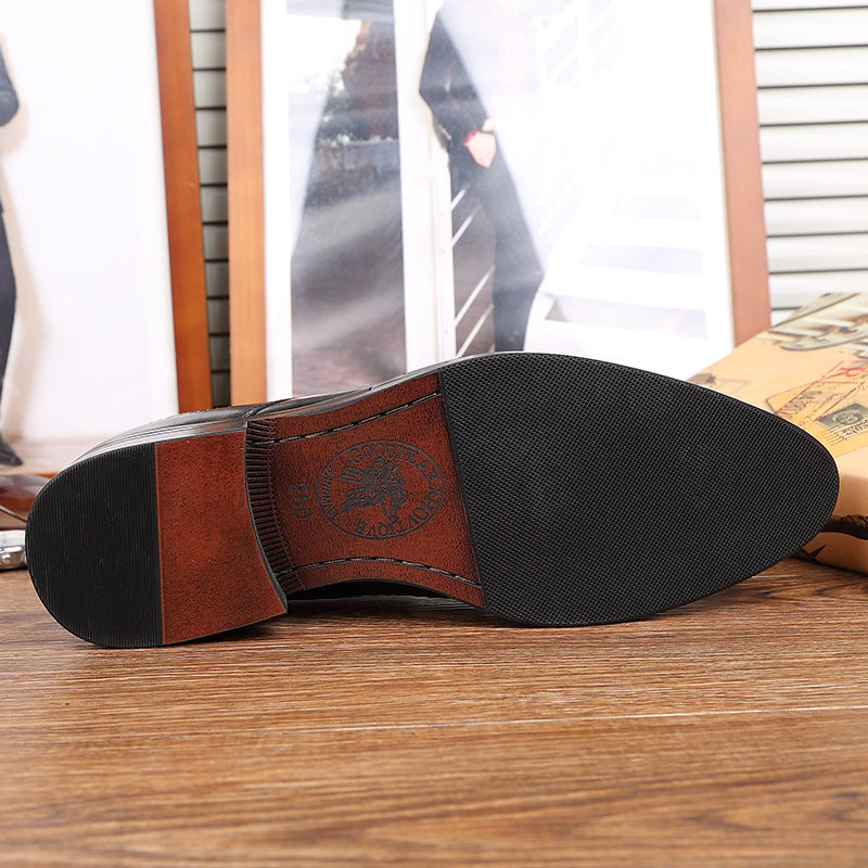 Men's Layer Cowhide Genuine Business British Style Pumps Leather Shoes