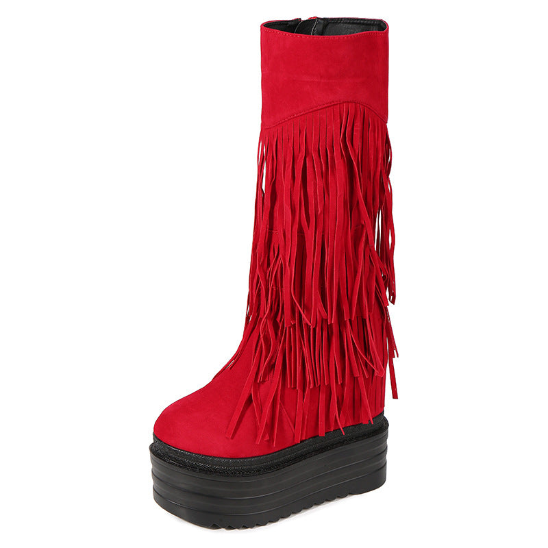 Women's Winter Thick Bottom Height Increasing Insole Boots