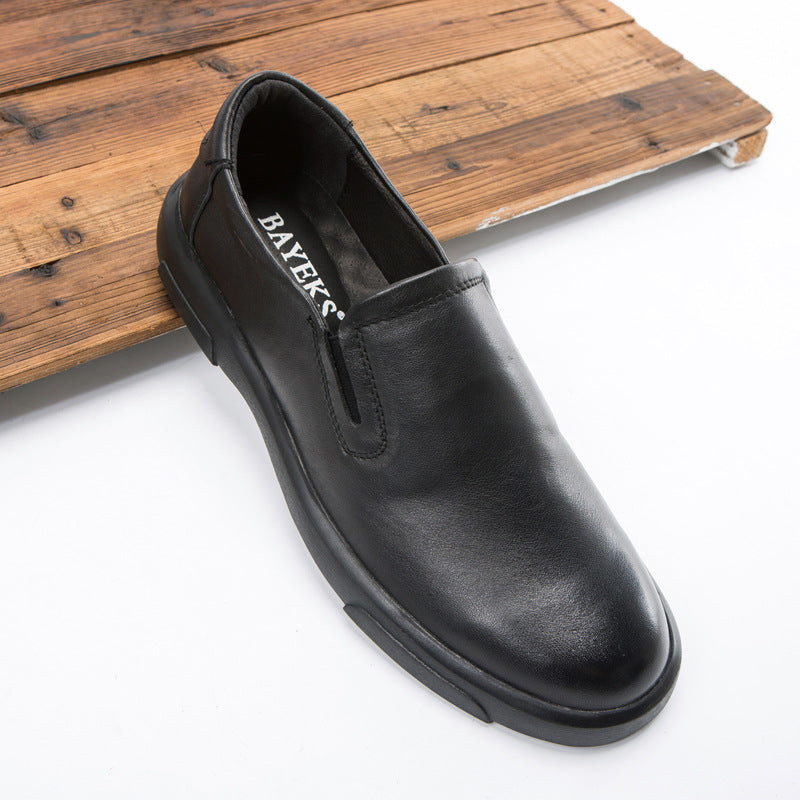 Men's Plus Size Autumn Genuine Flat Round Casual Shoes