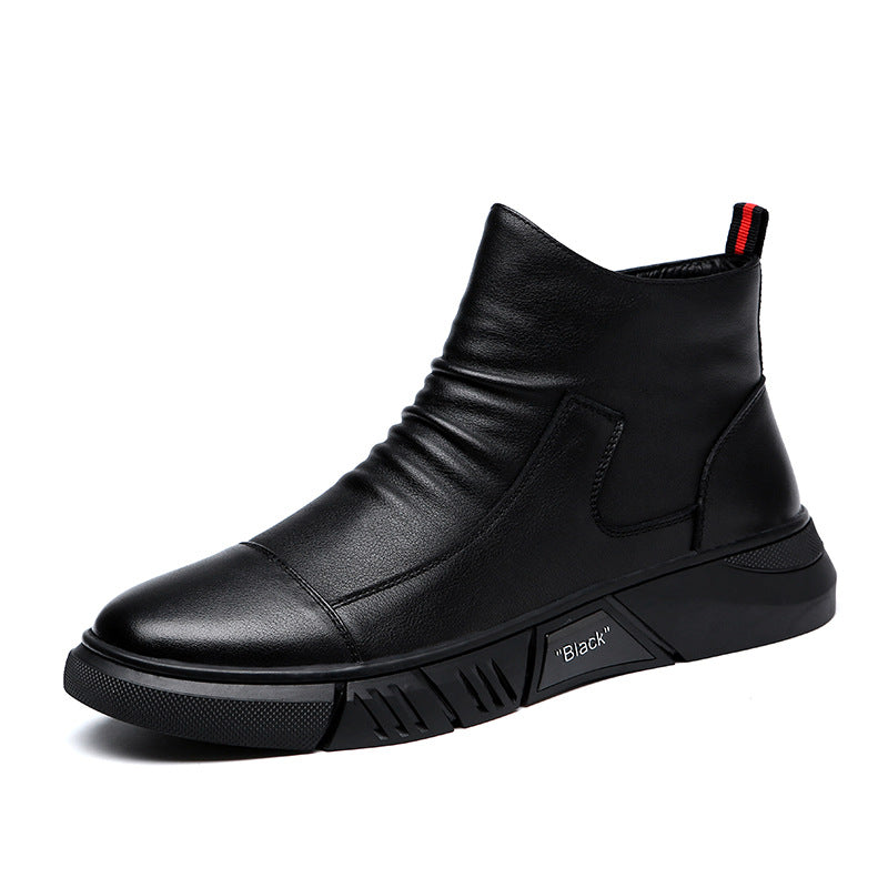 Men's Middle Tube British Low Side Zip Boots