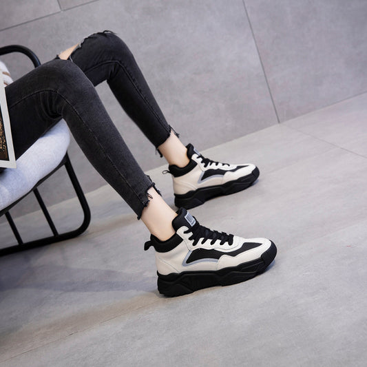 Women's Fleece-lined Color Matching Insulated Fashion Women's Shoes