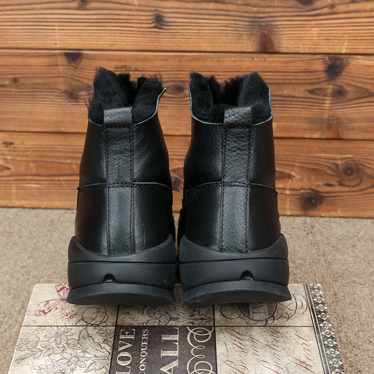 Men's Fur Sheepskin Warm Wool Tide Front Snow Boots