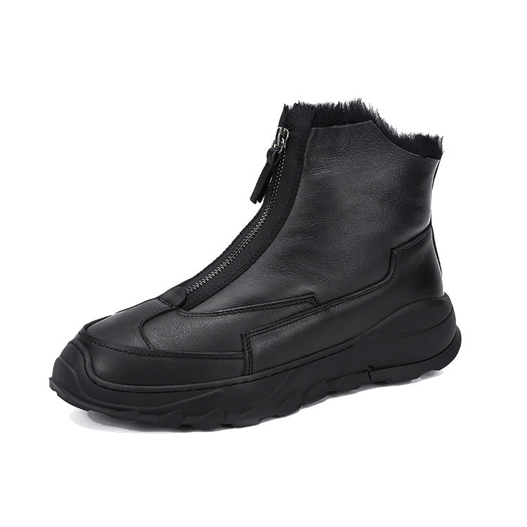Men's Fur Sheepskin Warm Wool Tide Front Snow Boots
