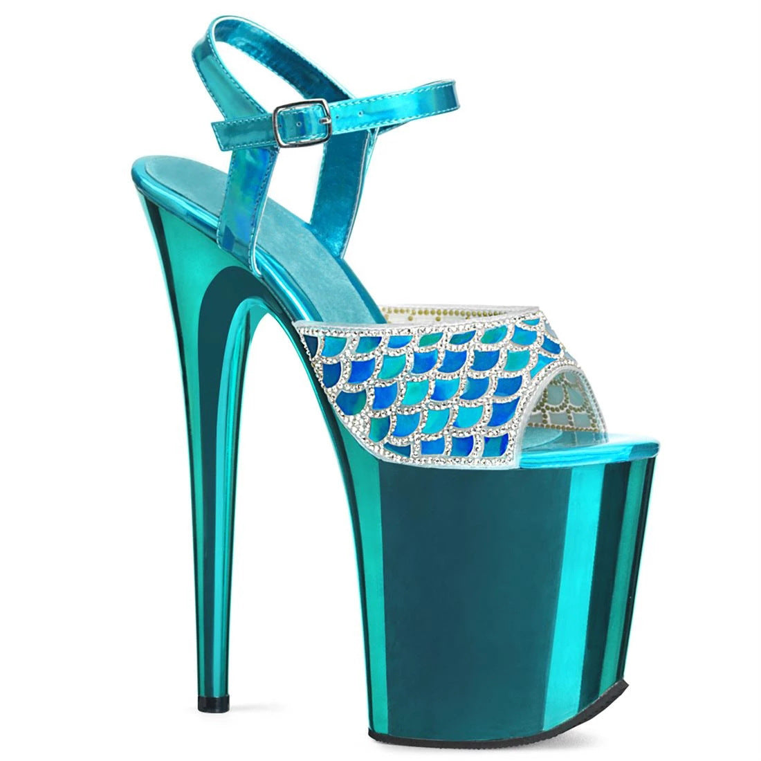 High Mermaid Scale Pole Dance Model Sandals