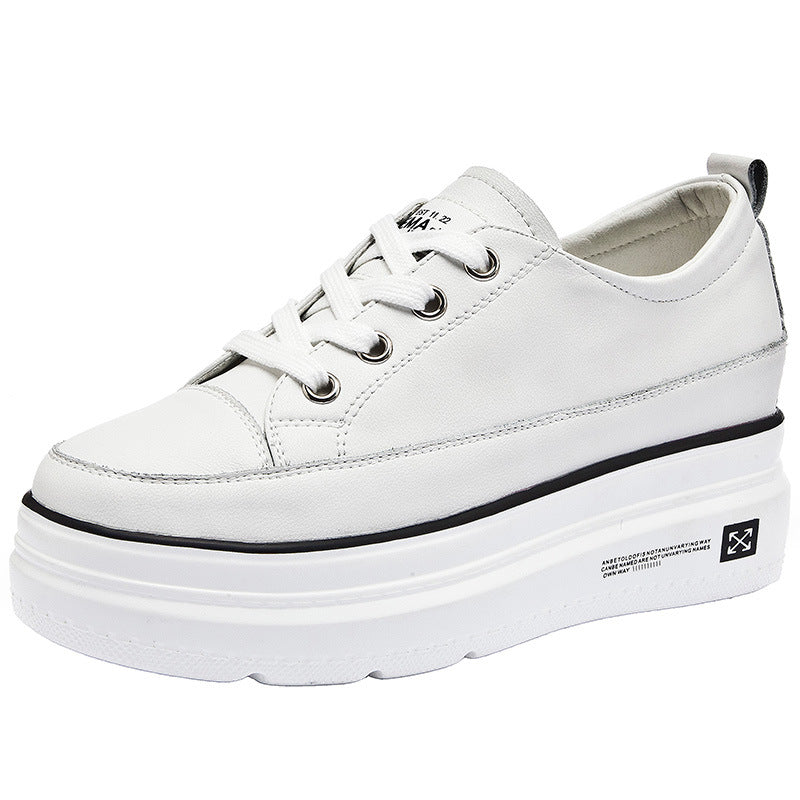 Women's Thick Bottom Cowhide Easy Wear Single Women's Casual Shoes