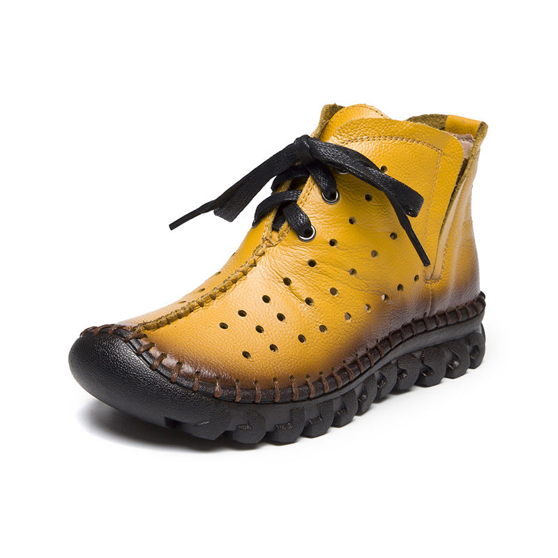 Women's Autumn Flat Hole Breathable Ankle Boots