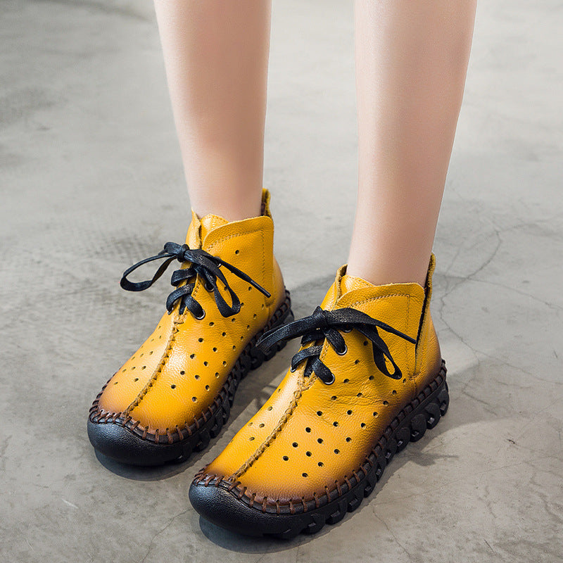 Women's Autumn Flat Hole Breathable Ankle Boots