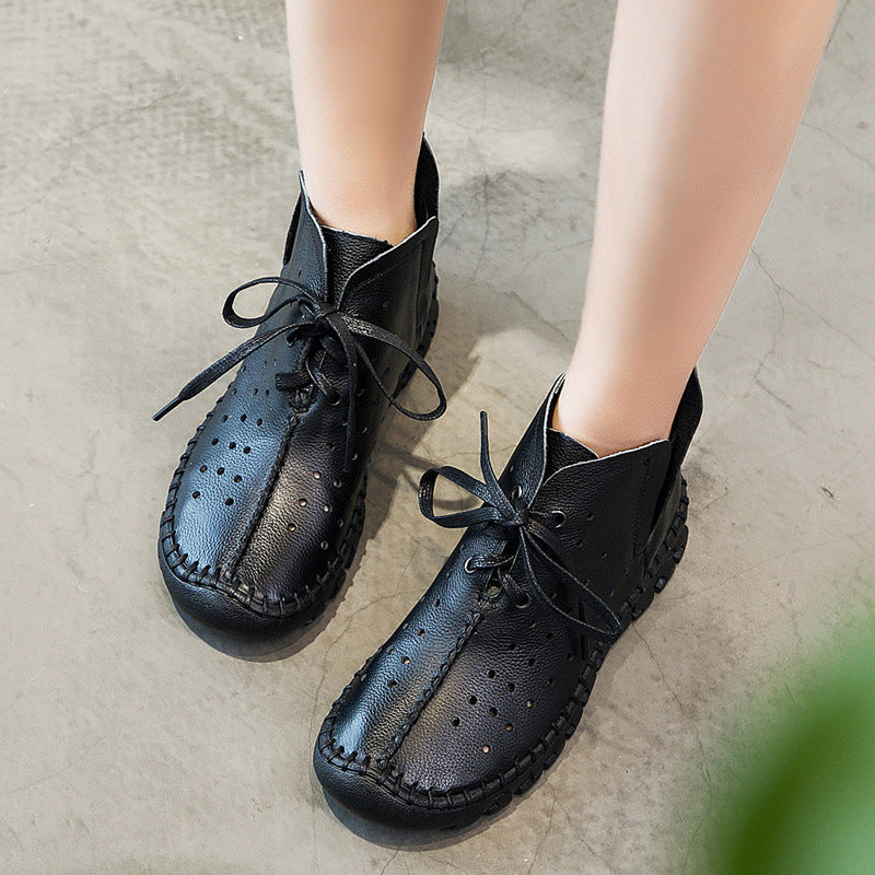 Women's Autumn Flat Hole Breathable Ankle Boots