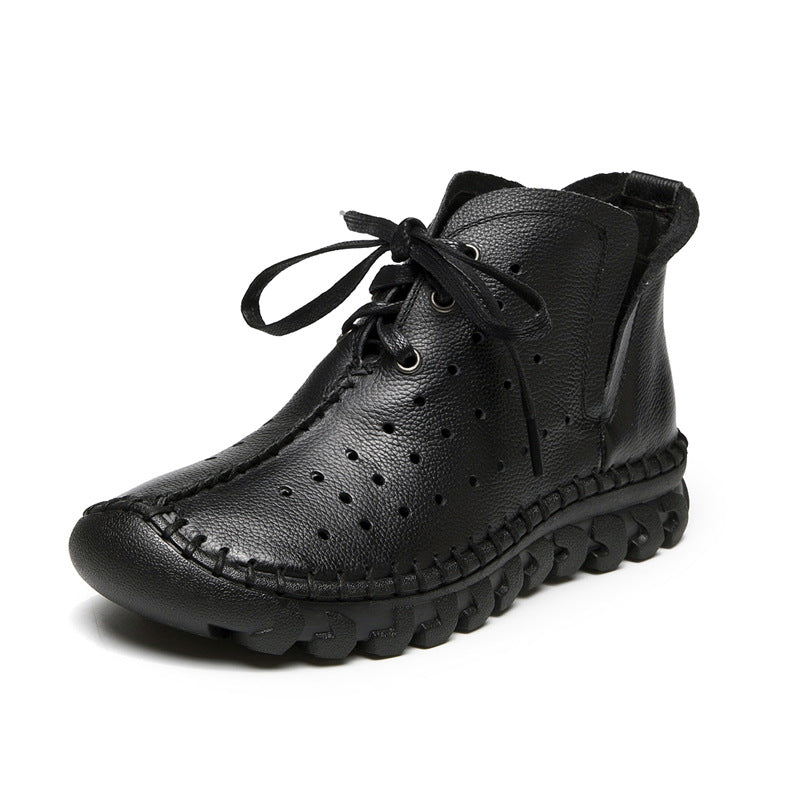 Women's Autumn Flat Hole Breathable Ankle Boots