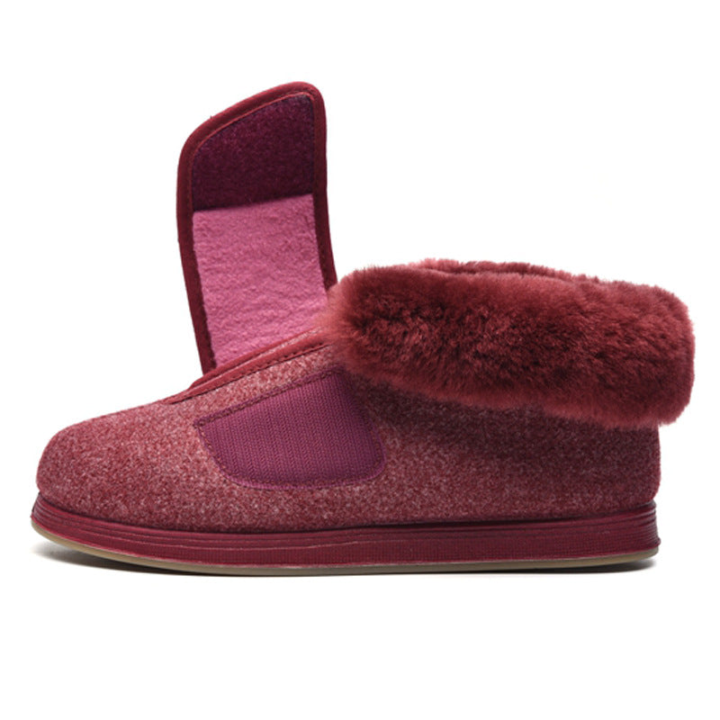 Women's Fur Collar Mouth Warm Puffy Feet Casual Shoes