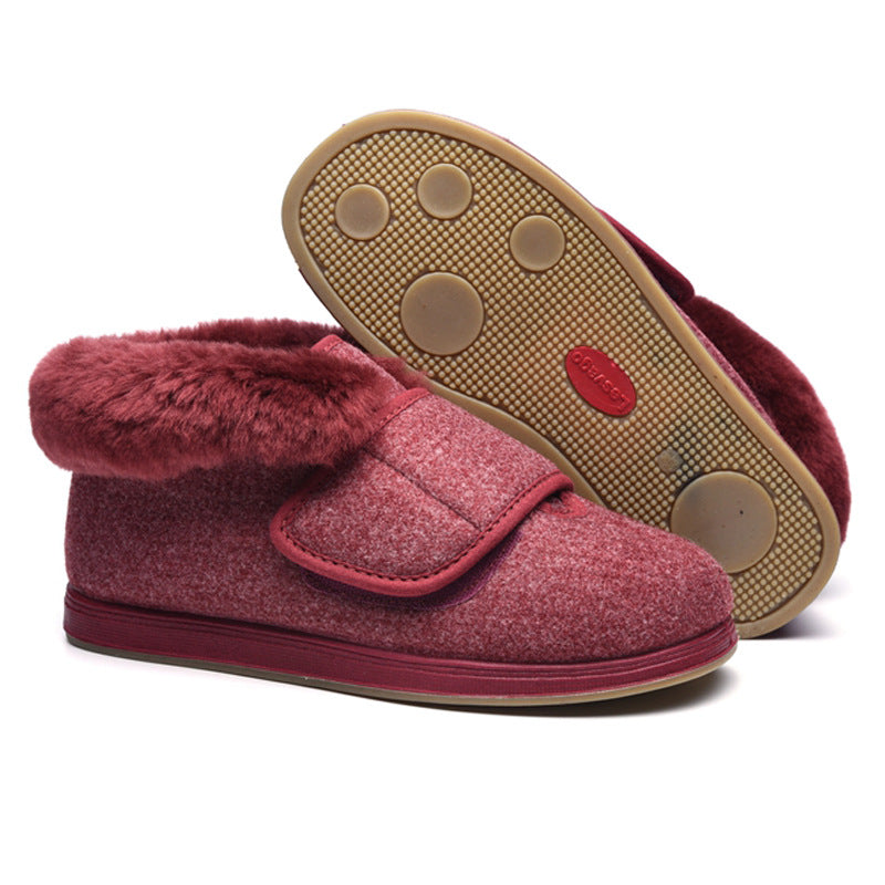 Women's Fur Collar Mouth Warm Puffy Feet Casual Shoes