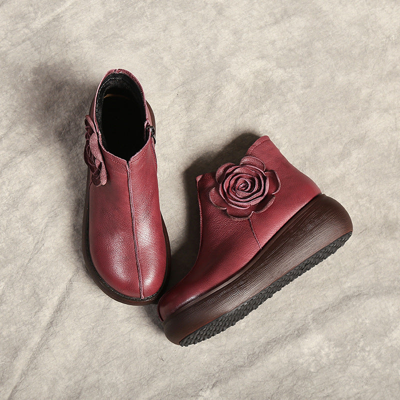 Women's Style Single Plus Size Genuine Retro Boots