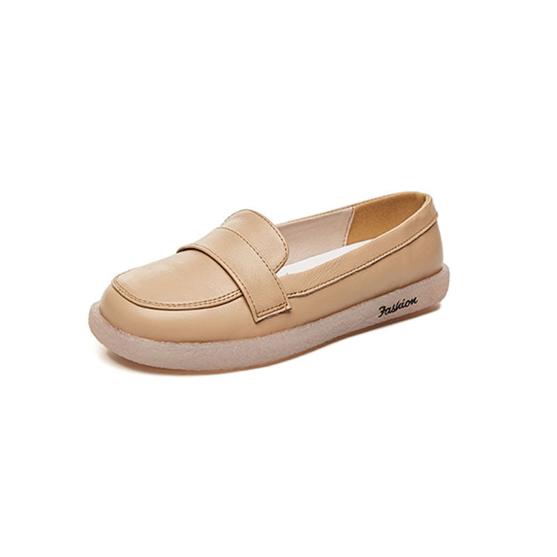 Women's Autumn Pregnant White Pumps Genuine Flat Casual Shoes