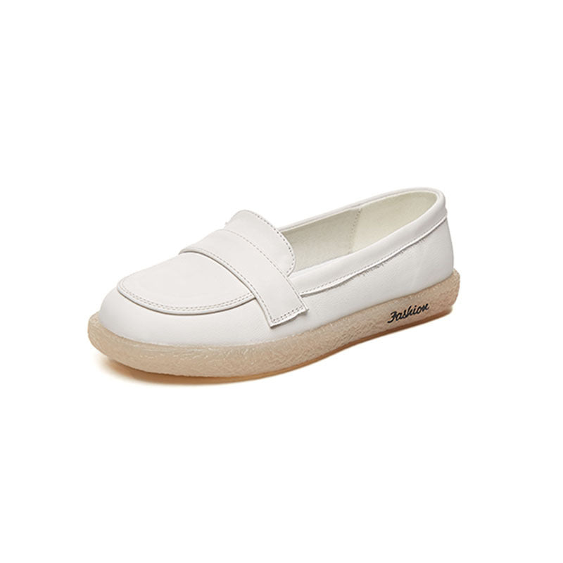 Women's Autumn Pregnant White Pumps Genuine Flat Casual Shoes