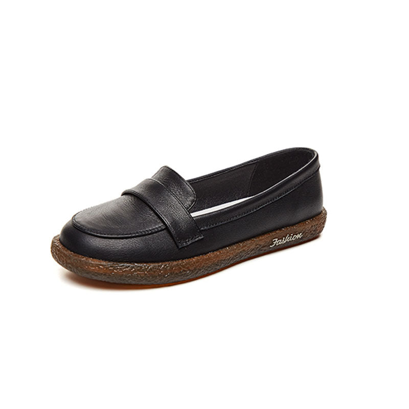 Women's Autumn Pregnant White Pumps Genuine Flat Casual Shoes