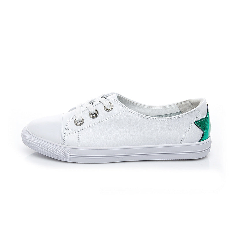 Women's Plus Size Spring Pure White Genuine Full Flat Men's Shoes