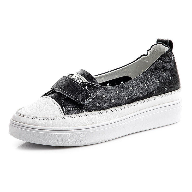 Women's White Springtide Spring Shallow Mouth Platform Height Increasing Insole Women's Casual Shoes