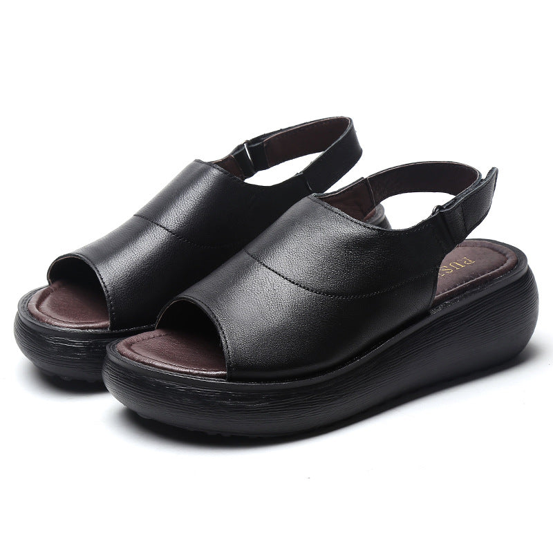 Women's Retro Ethnic Style Genuine Platform Summer Sandals