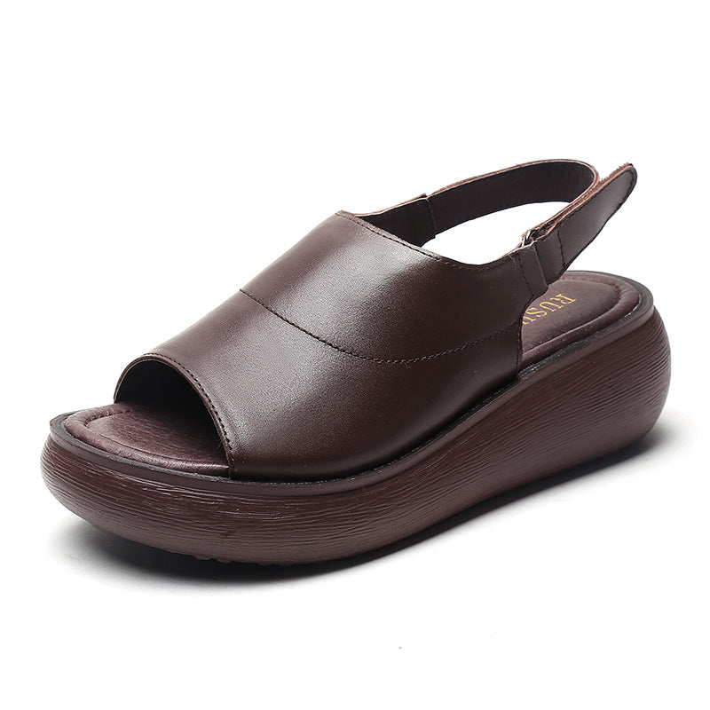 Women's Retro Ethnic Style Genuine Platform Summer Sandals