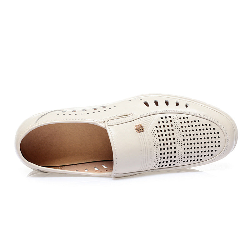 Men's Genuine Flat Hole Breathable Business Dad Sandals