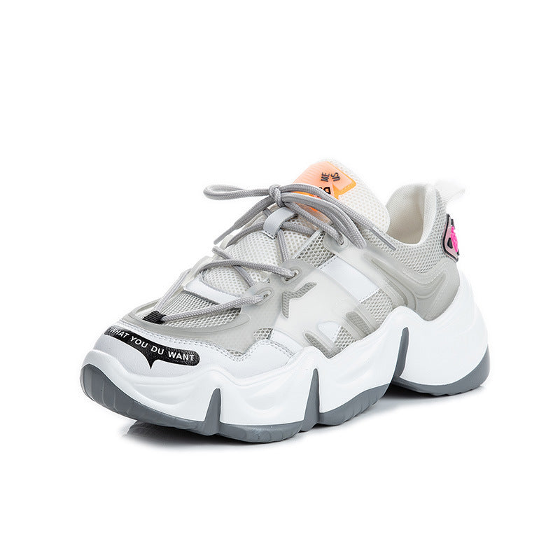 Women's Genuine Korean Style Versatile Platform Heightened Daddy Sneakers
