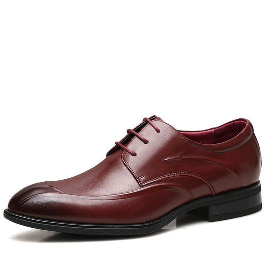 Men's Dress Genuine Business Black British Korean Style Leather Shoes