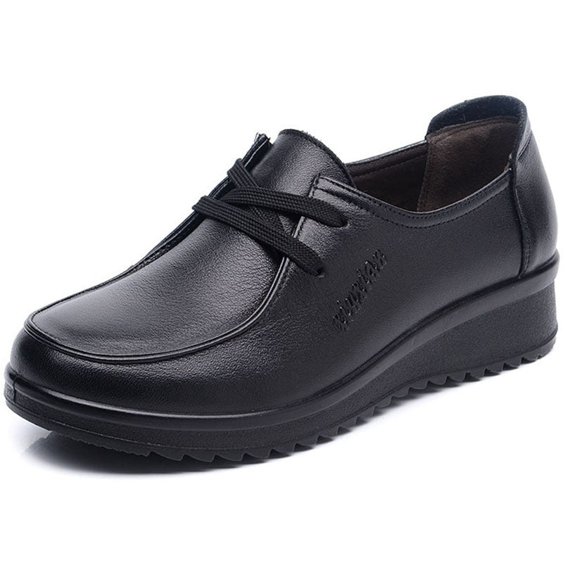 Women's Genuine Soft Bottom Lace Up Flat Large Men's Shoes