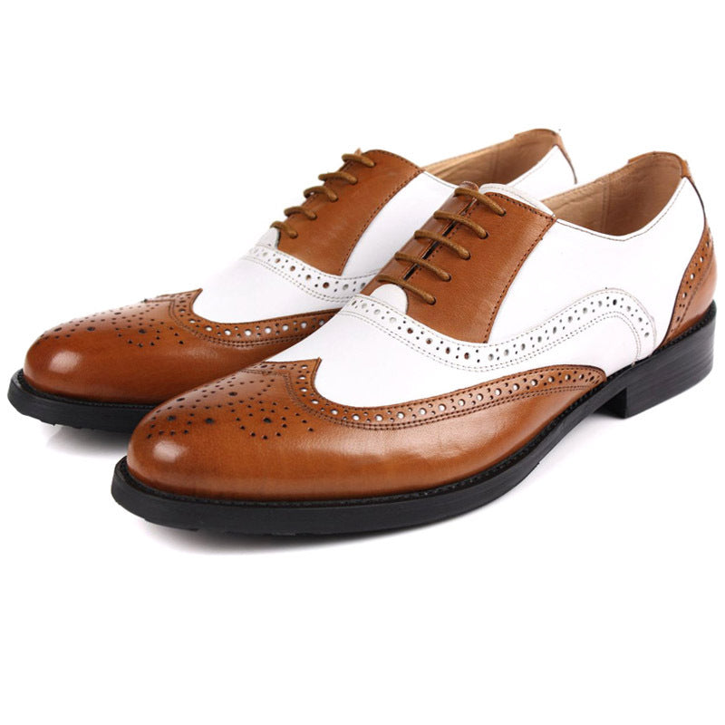 Men's British Korean Carved Business Formal Cowhide Sneakers