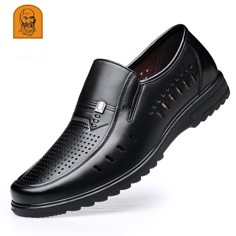Men's Summer Hollow Business Tendon Bottom Breathable Casual Shoes