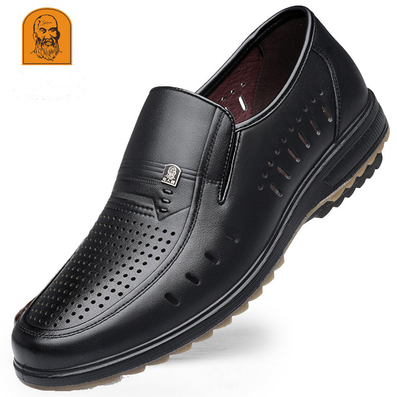 Men's Summer Hollow Business Tendon Bottom Breathable Casual Shoes