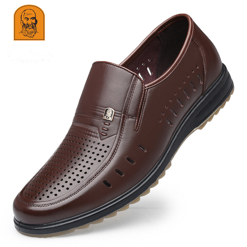 Men's Summer Hollow Business Tendon Bottom Breathable Casual Shoes