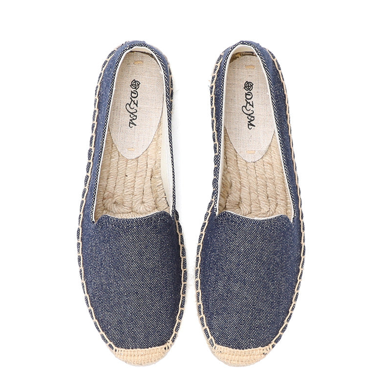 Women's Color Retro Linen Fisherman Breathable One Loafers