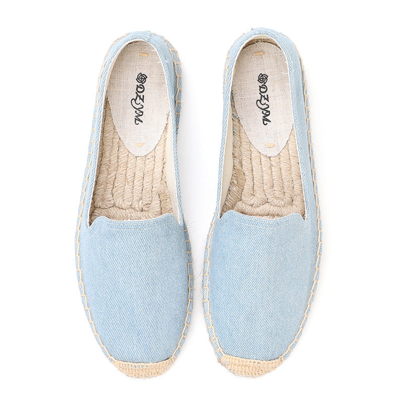 Women's Color Retro Linen Fisherman Breathable One Loafers