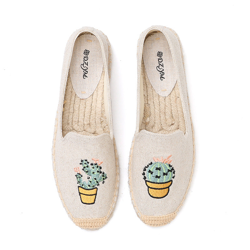 Women's Classic Low Top Trendy Fisherman Artistic Casual Shoes