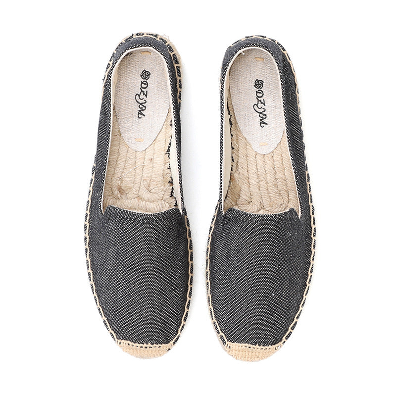 Women's Color Retro Linen Fisherman Breathable One Loafers