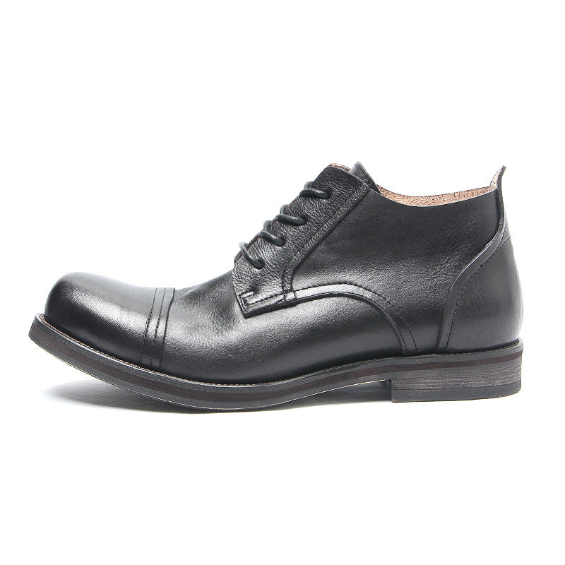 Men's Retro Rub Colored Distressed Genuine Fashion Leather Shoes