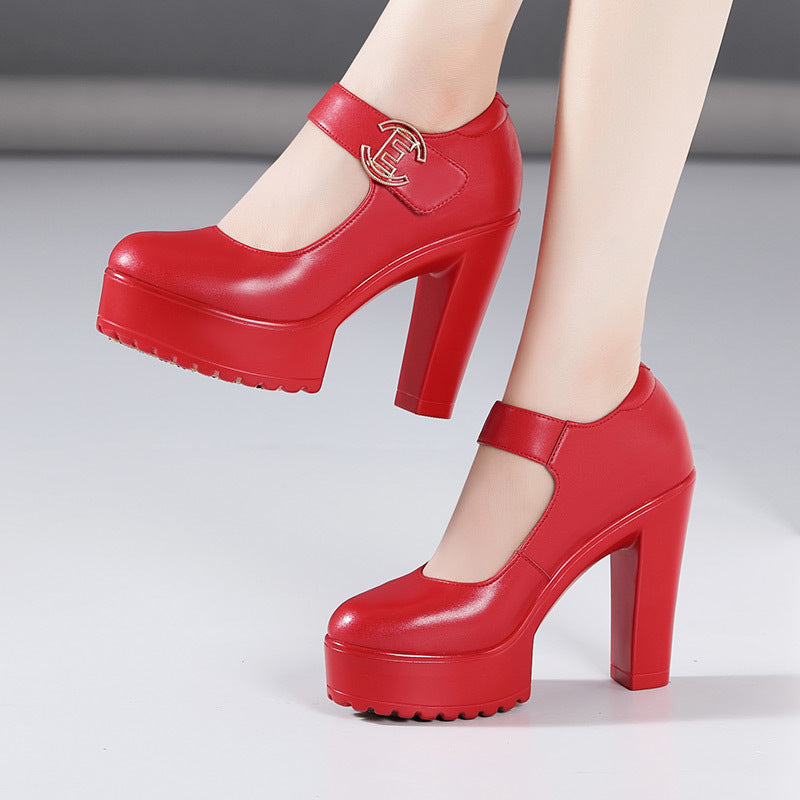 Women's Super High Cheongsam Model Catwalk Show Platform Sier Round Toe Women's Fashion Shoes