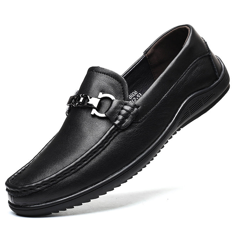 Men's Spring First Layer Cowhide Peas Genuine Crocodile Men's Casual Shoes