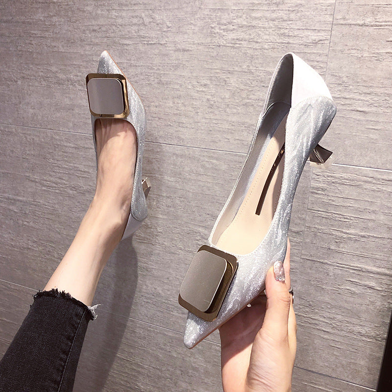 Women's Buckle High Stiletto Autumn Super Hot Cat French Heels