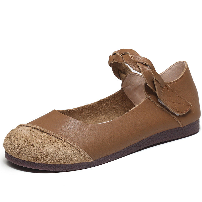 Women's Genuine Pumps Mori Artistic Flat Color Casual Shoes