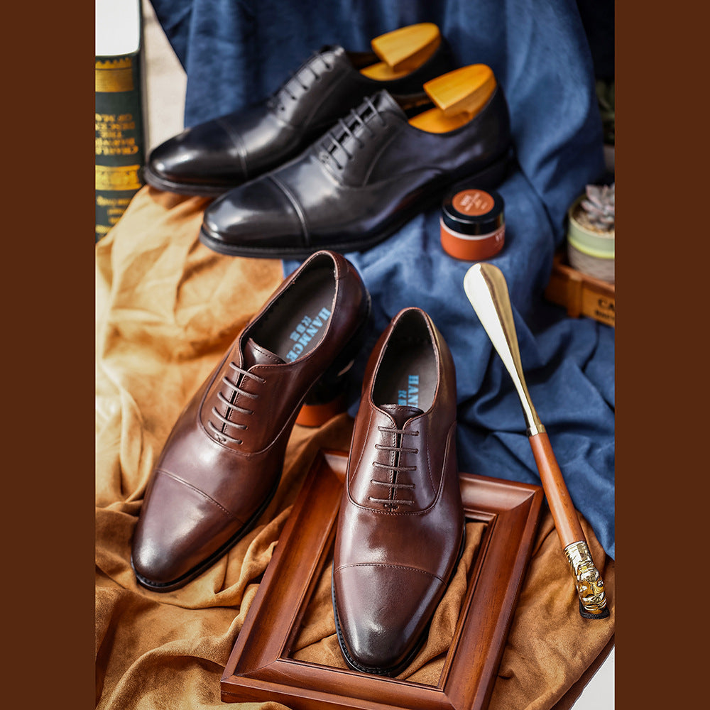 Men's Pretty Durable Korean Derby Business Leather Shoes