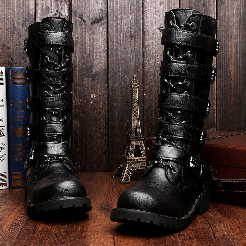 Men's Size Korean Style Trendy Fleece-lined Warm Boots